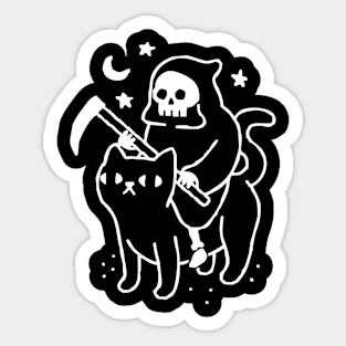 death rides a black cat Sticker